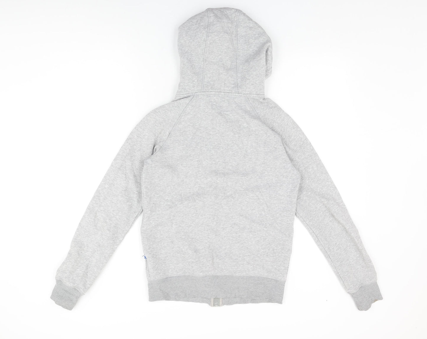 adidas Womens Grey Cotton Full Zip Hoodie Size 12 Zip
