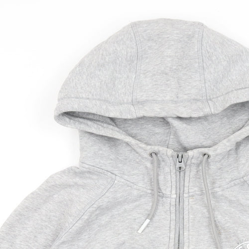 adidas Womens Grey Cotton Full Zip Hoodie Size 12 Zip