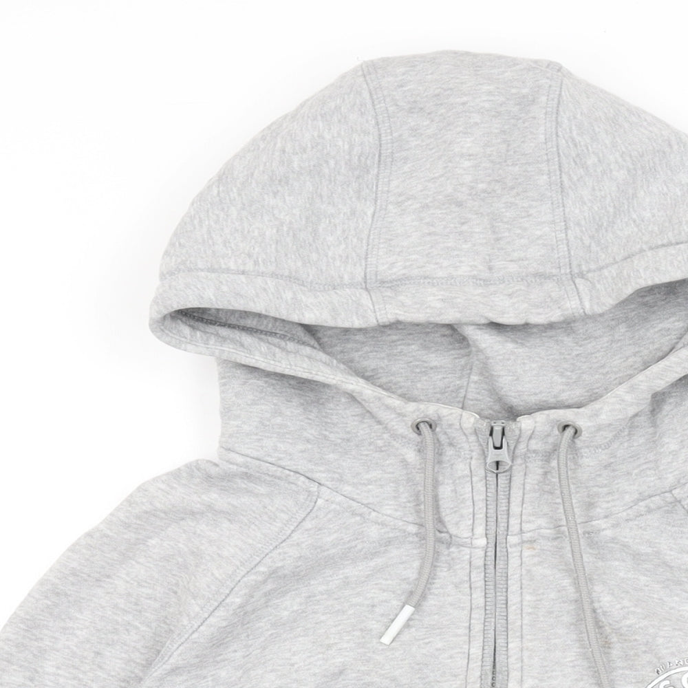adidas Womens Grey Cotton Full Zip Hoodie Size 12 Zip