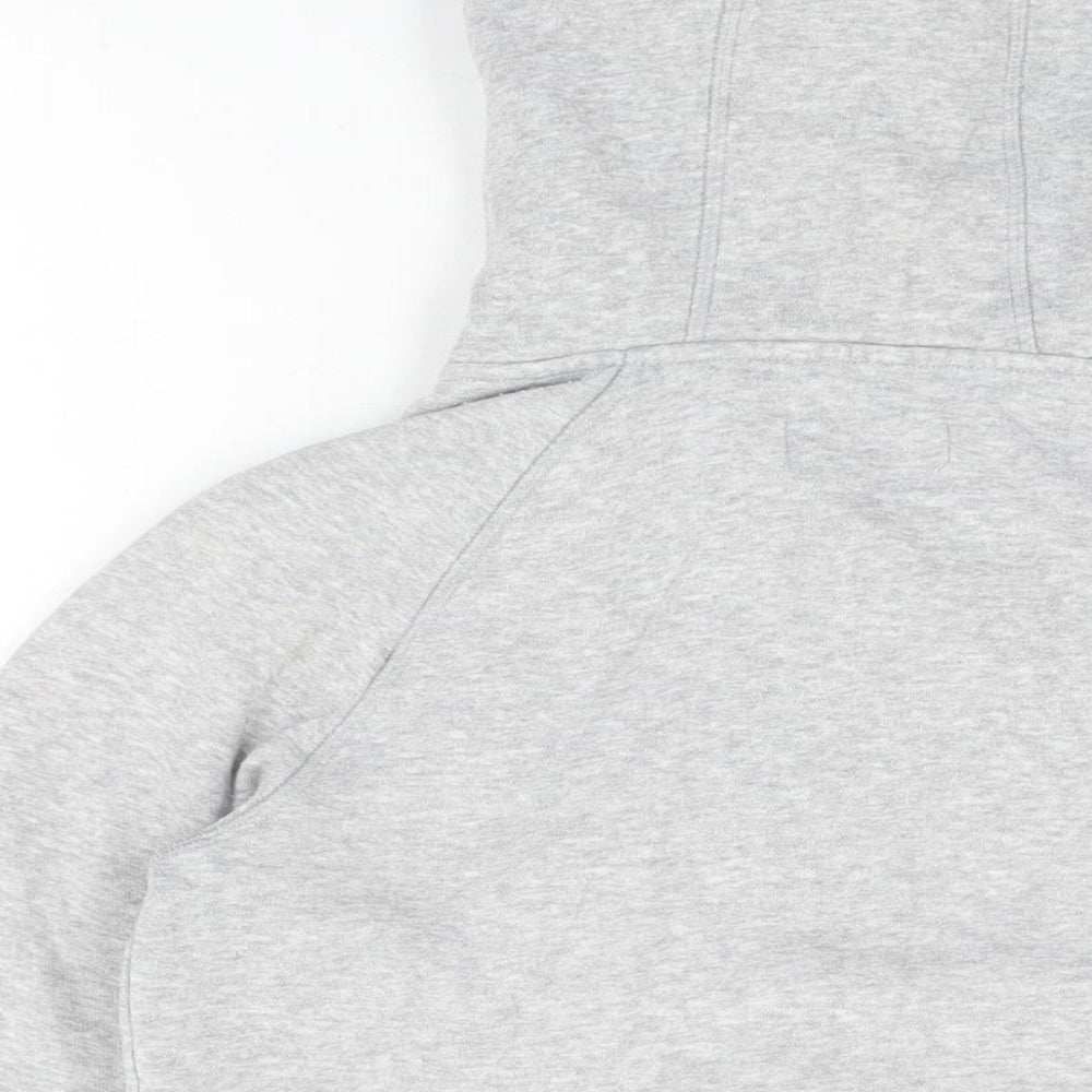 adidas Womens Grey Cotton Full Zip Hoodie Size 12 Zip