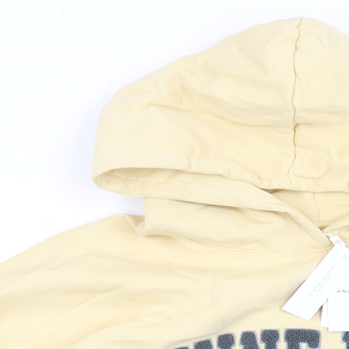 ANINE BING Womens Yellow Cotton Pullover Hoodie Size L Pullover