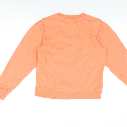 Oliver Bonas Womens Orange Cotton Pullover Sweatshirt Size 10 Pullover