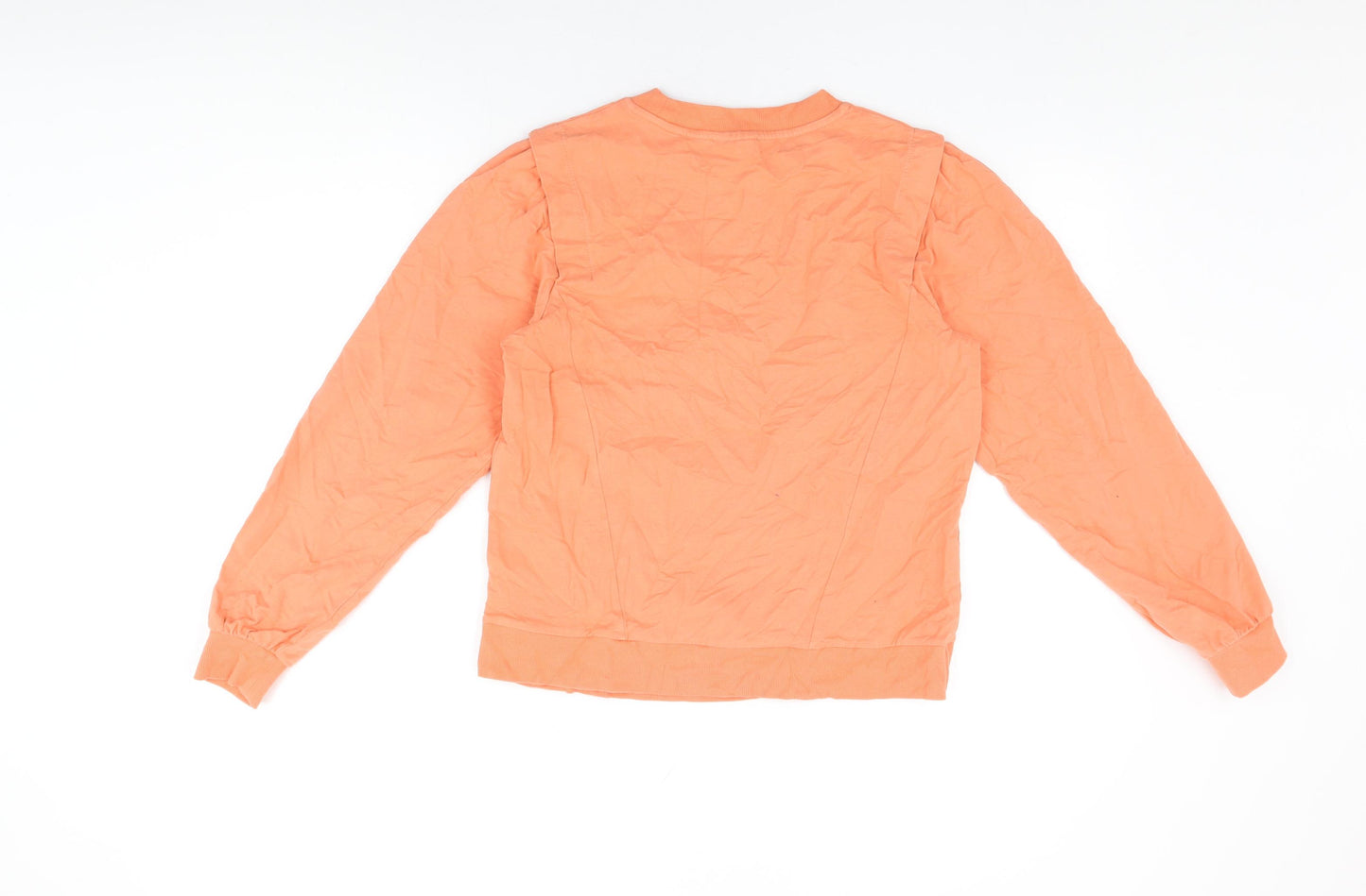 Oliver Bonas Womens Orange Cotton Pullover Sweatshirt Size 10 Pullover