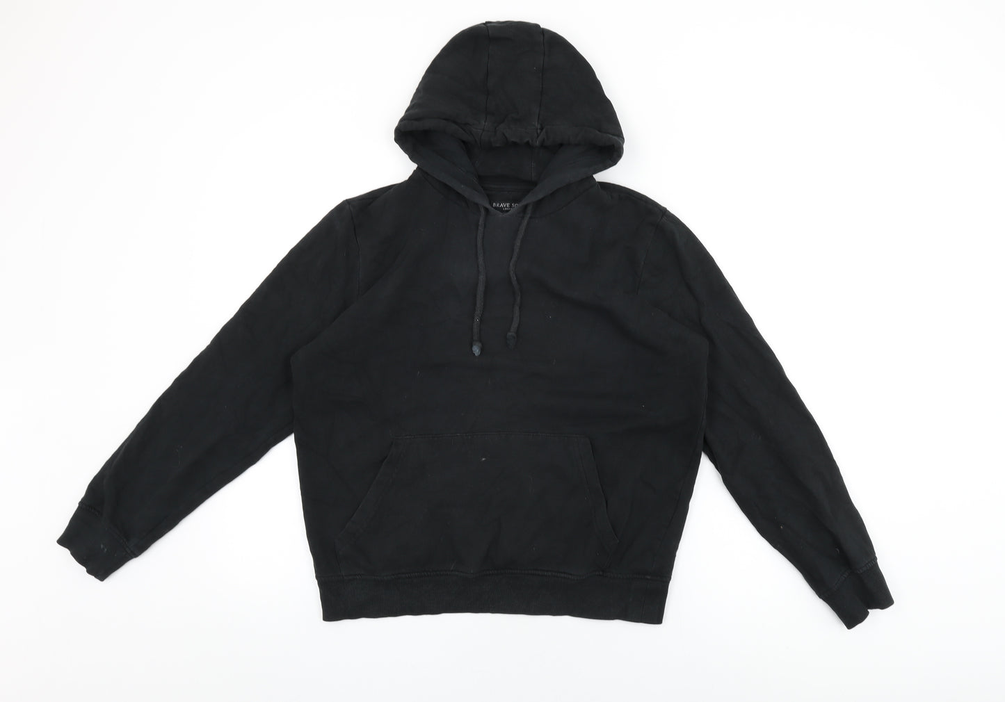 Brave Soul Womens Black Cotton Pullover Hoodie Size M Pullover