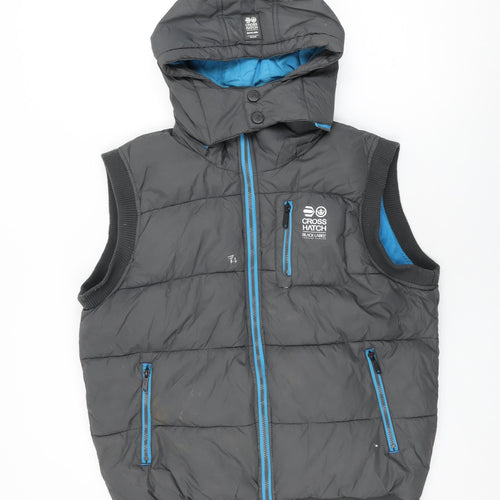Crosshatch Mens Grey Gilet Coat Size L Zip