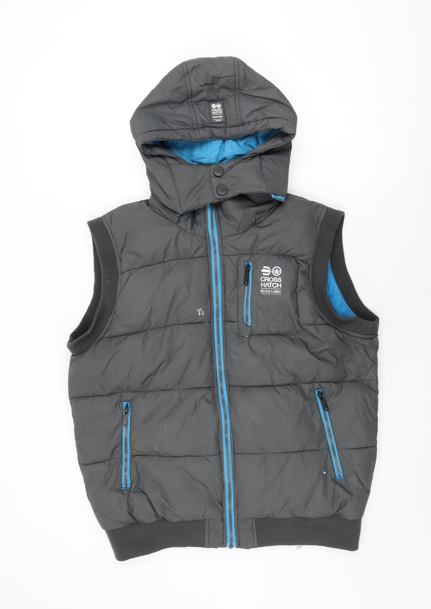 Crosshatch Mens Grey Gilet Coat Size L Zip