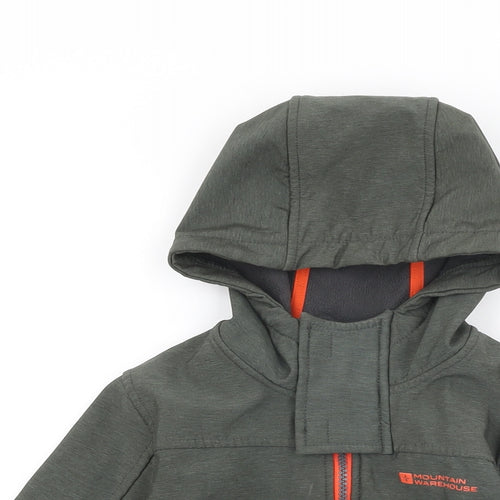 Mountain Warehouse Boys Green Rain Coat Coat Size 7-8 Years Zip