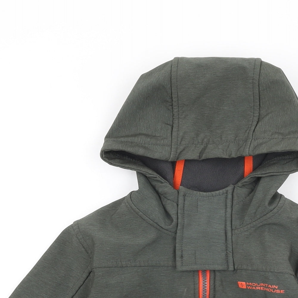 Mountain Warehouse Boys Green Rain Coat Coat Size 7-8 Years Zip