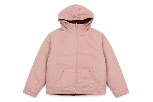 Front view of Fabletics women’s pink jacket coat, size S, zip
