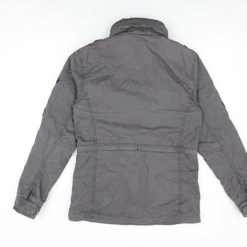 Superdry Mens Grey Jacket Coat Size S Zip