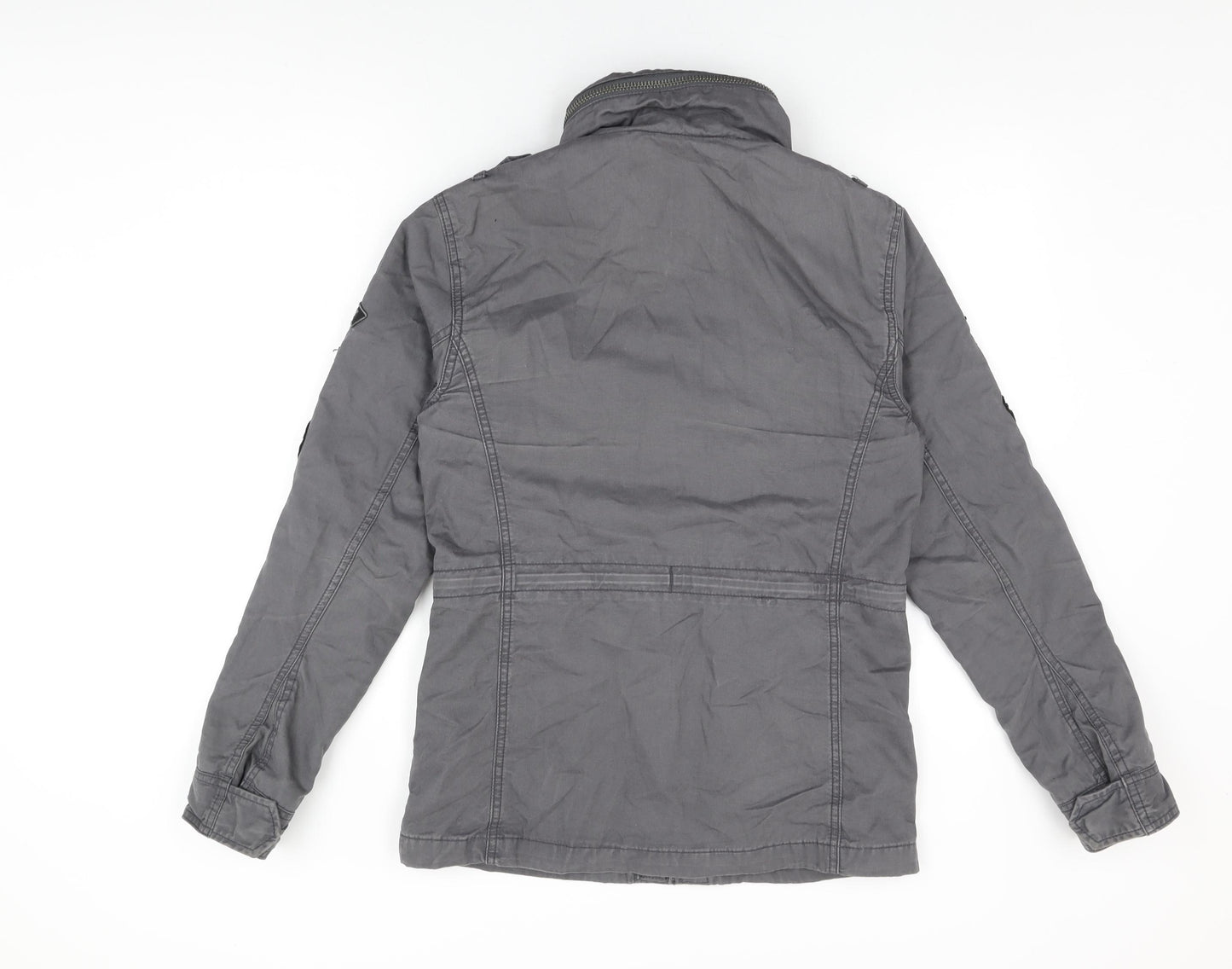 Superdry Mens Grey Jacket Coat Size S Zip