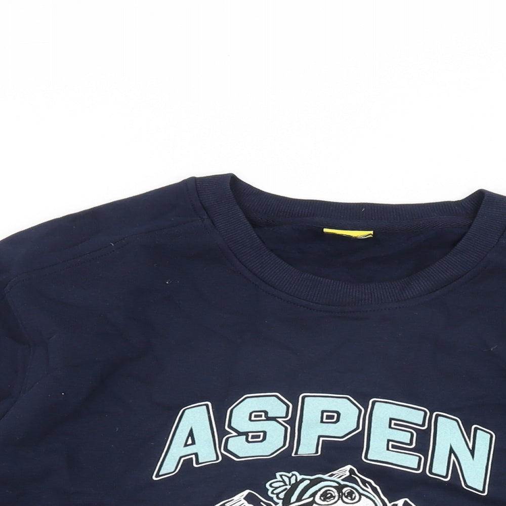 Snoopy Womens Blue Cotton Pullover Sweatshirt Size S Pullover - Aspen Colorado, Skiing, Snoopy