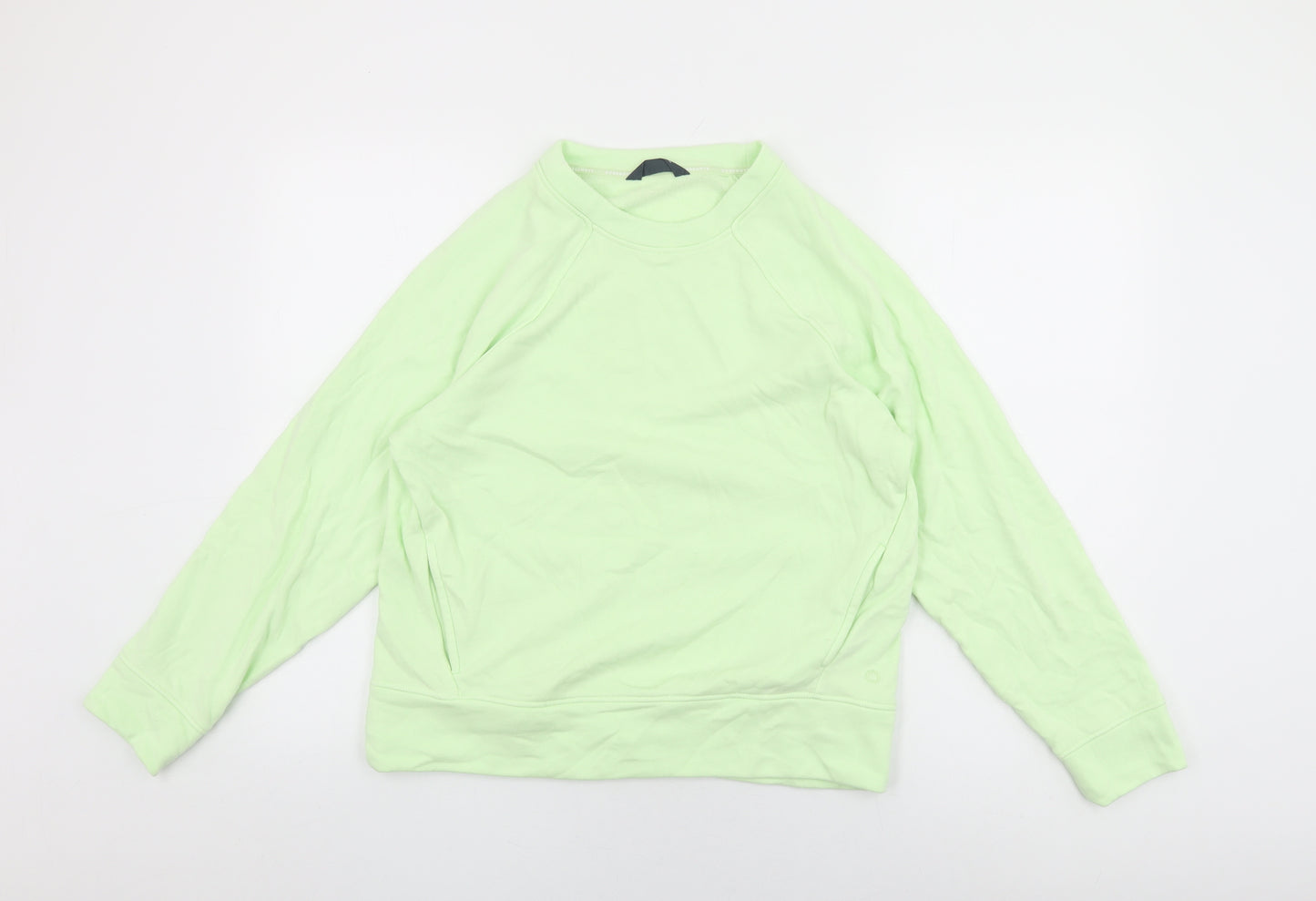 GOODMOVE Womens Green Cotton Pullover Sweatshirt Size 10 Pullover