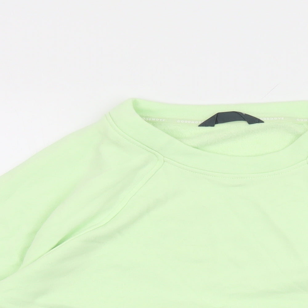 GOODMOVE Womens Green Cotton Pullover Sweatshirt Size 10 Pullover