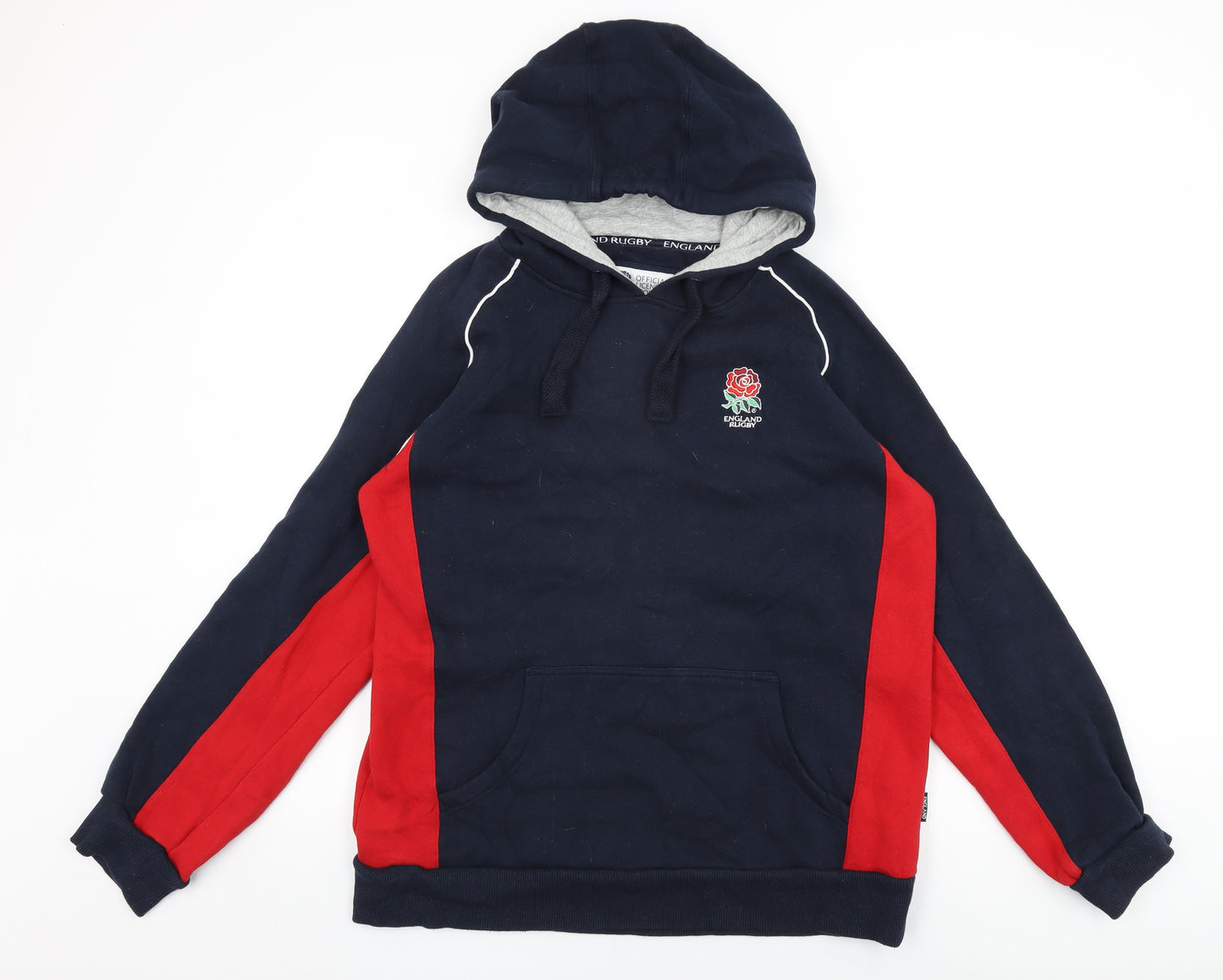 England Rugby Mens Blue Cotton Pullover Hoodie Size L