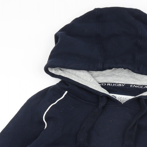 England Rugby Mens Blue Cotton Pullover Hoodie Size L