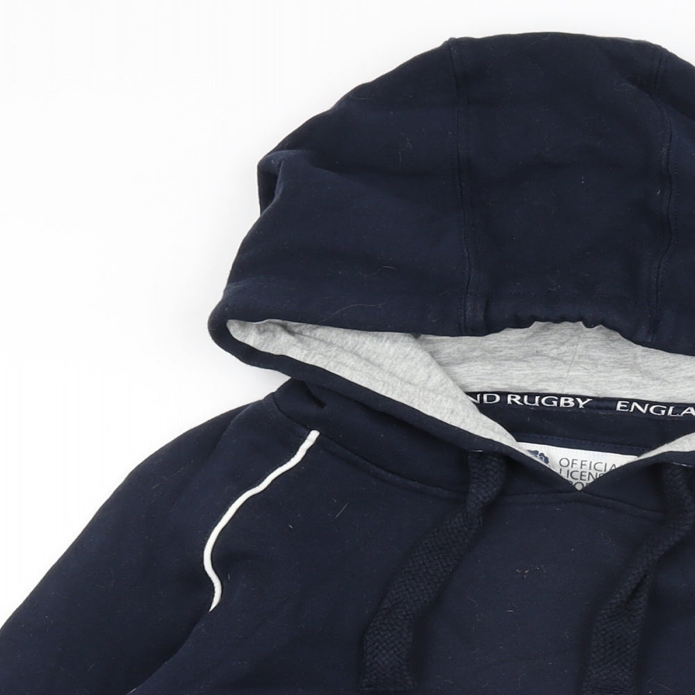 England Rugby Mens Blue Cotton Pullover Hoodie Size L