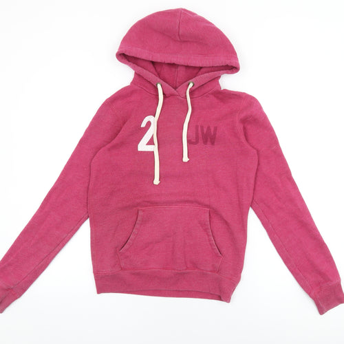 Jack Wills Womens Pink Cotton Pullover Hoodie Size 8 Pullover - Jack Wills Logo