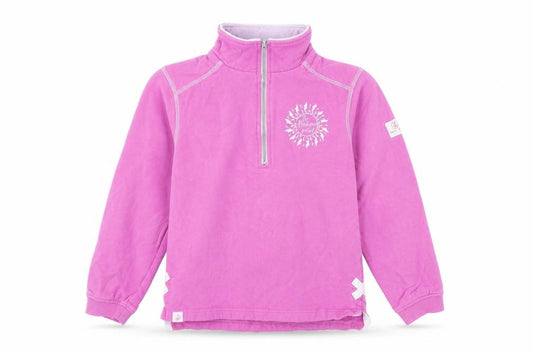Lazy Jacks Girls Pink Cotton Pullover Sweatshirt Size 9-10 Years Zip - The Boatyard Abersoch