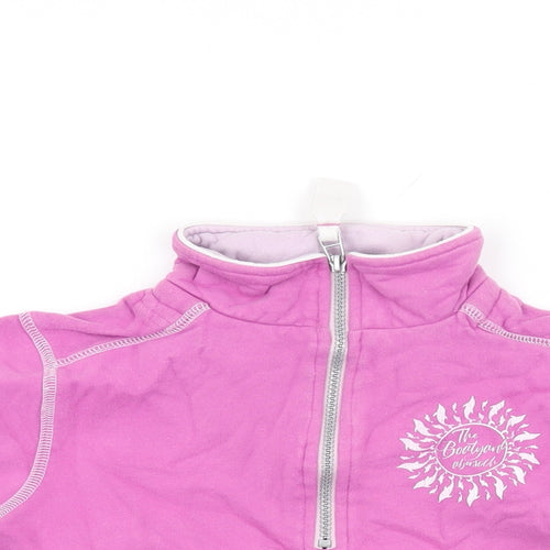 Lazy Jacks Girls Pink Cotton Pullover Sweatshirt Size 9-10 Years Zip - The Boatyard Abersoch