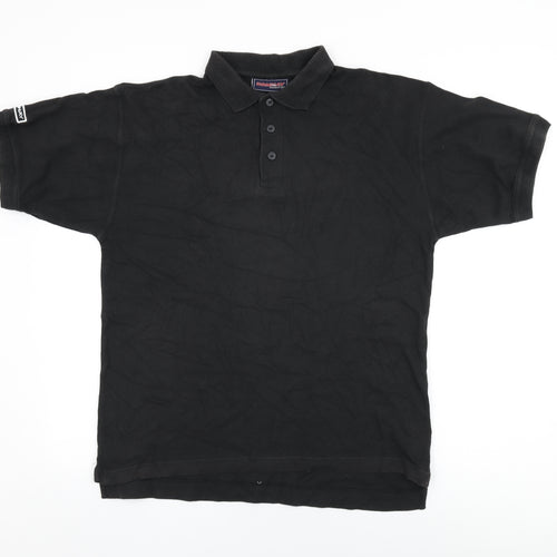 Donnay Mens Black Cotton Polo Size S Collared Button