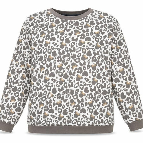 Minnie Mouse Womens White Geometric Cotton Pullover Sweatshirt Size XL Pullover - Minnie Mouse Animal Print