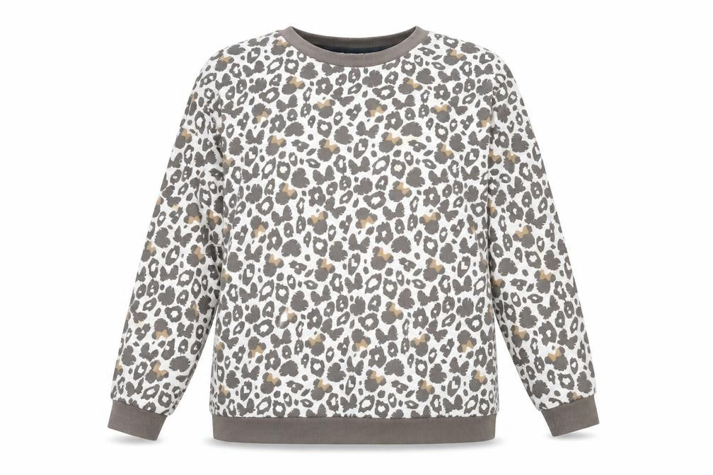 Minnie Mouse Womens White Geometric Cotton Pullover Sweatshirt Size XL Pullover - Minnie Mouse Animal Print