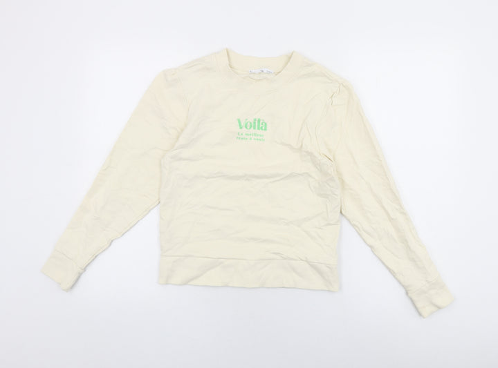 Mango Womens Ivory Cotton Pullover Sweatshirt Size XS Pullover - Voila