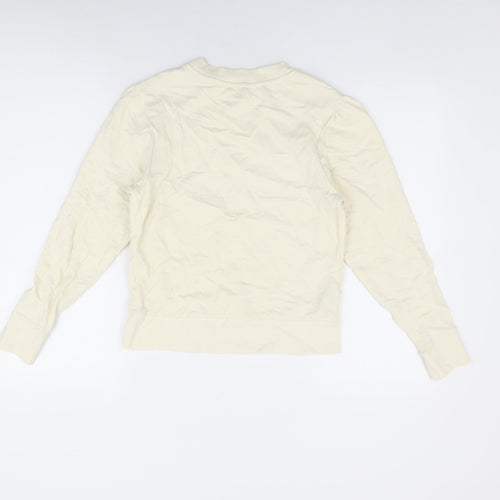 Mango Womens Ivory Cotton Pullover Sweatshirt Size XS Pullover - Voila