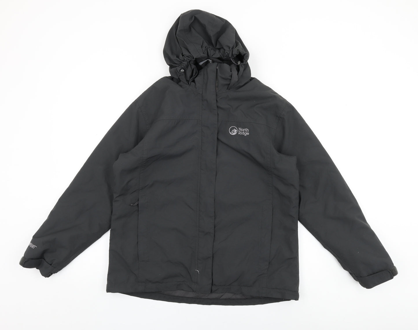 North Ridge Womens Black Rain Coat Coat Size 14 Zip