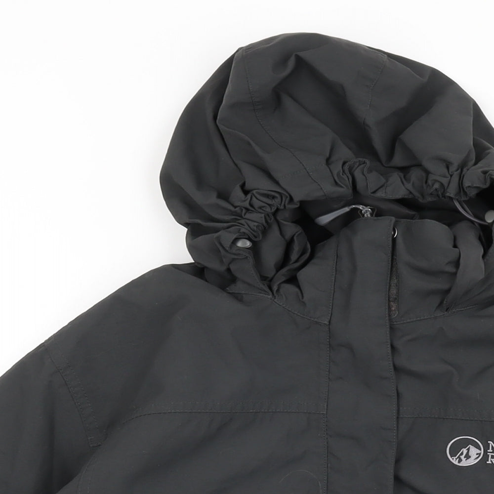 North Ridge Womens Black Rain Coat Coat Size 14 Zip