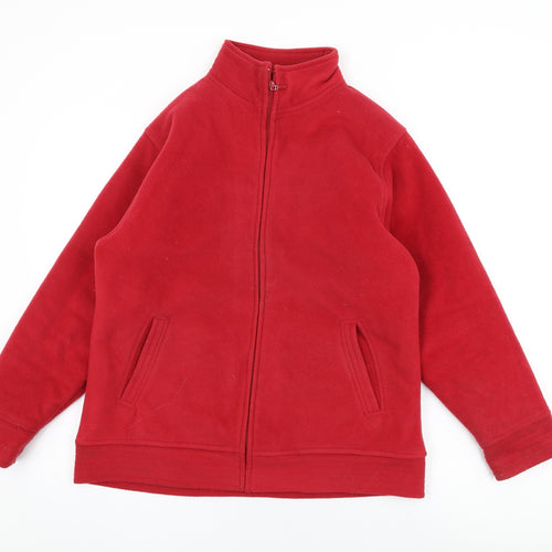 EWM Womens Red Polyester Full Zip Sweatshirt Size 14 Zip