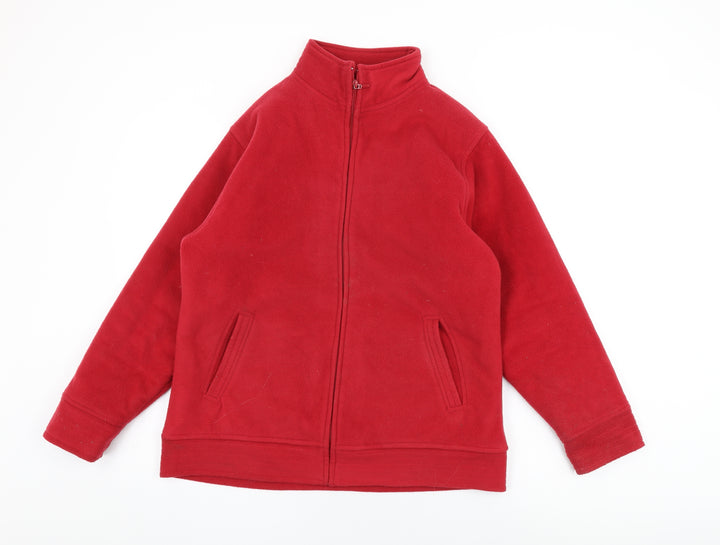 EWM Womens Red Polyester Full Zip Sweatshirt Size 14 Zip