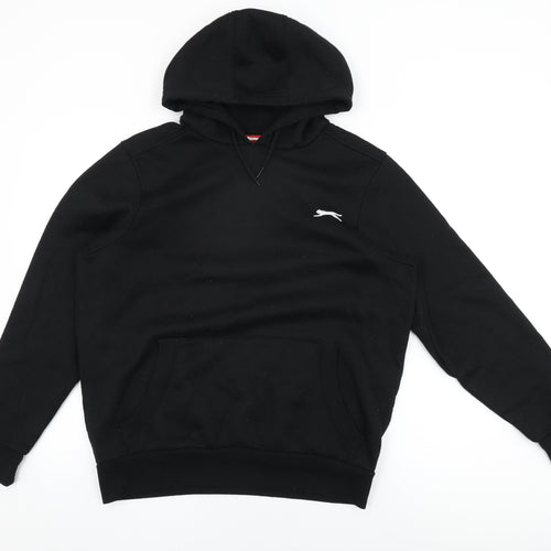 Slazenger Mens Black Cotton Pullover Hoodie Size S