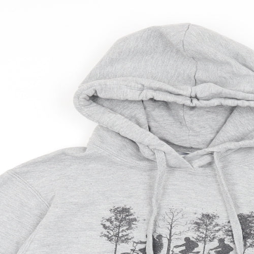 Stranger Things Womens Grey Polyester Pullover Hoodie Size S Pullover