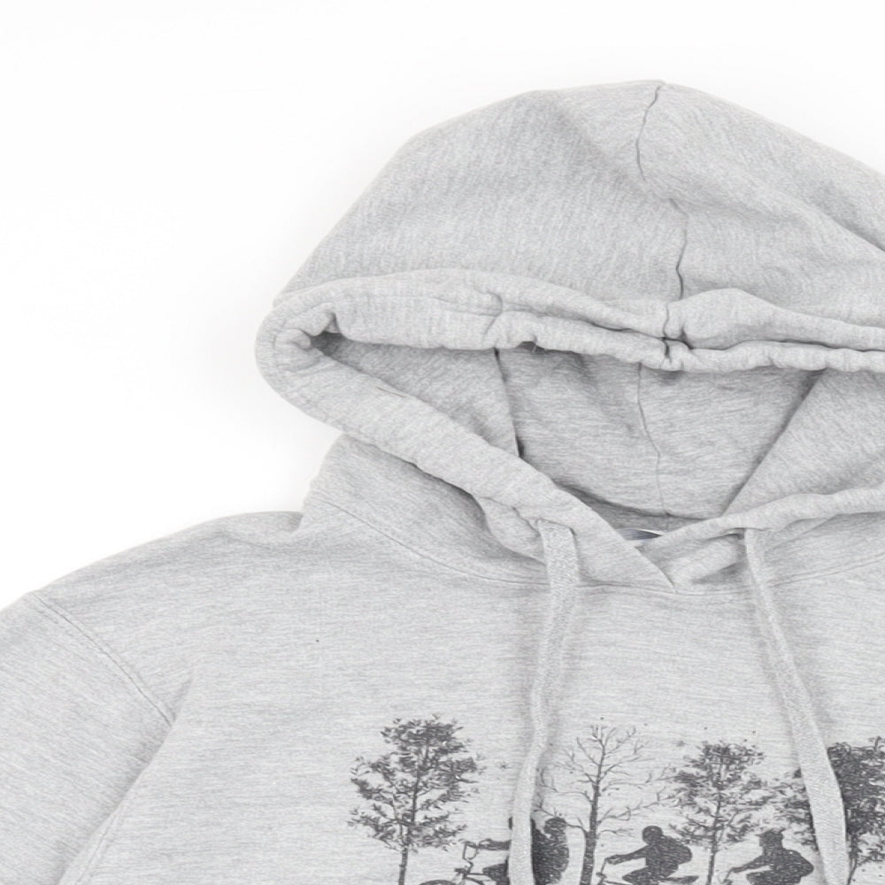 Stranger Things Womens Grey Polyester Pullover Hoodie Size S Pullover