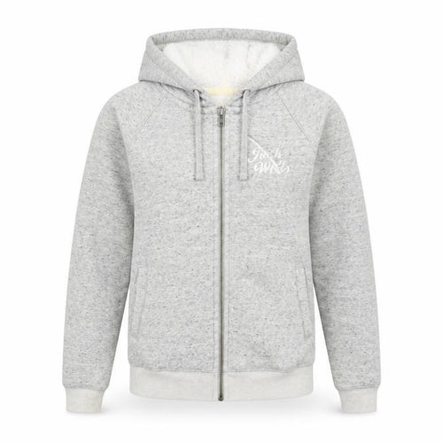 Jack Wills Womens Grey Cotton Full Zip Hoodie Size 6 Zip
