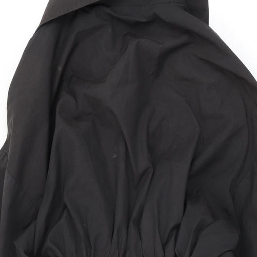 Betty Jackson Womens Black Trench Coat Coat Size 12 Button