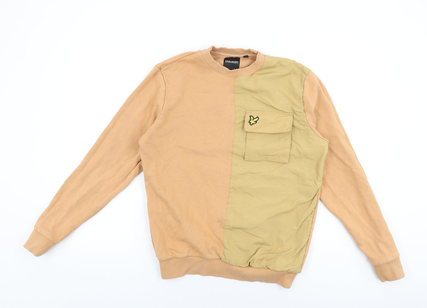 Lyle & Scott Mens Orange Cotton Pullover Sweatshirt Size S