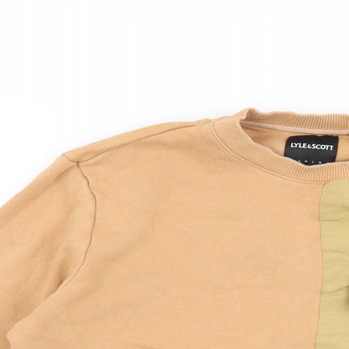 Lyle & Scott Mens Orange Cotton Pullover Sweatshirt Size S