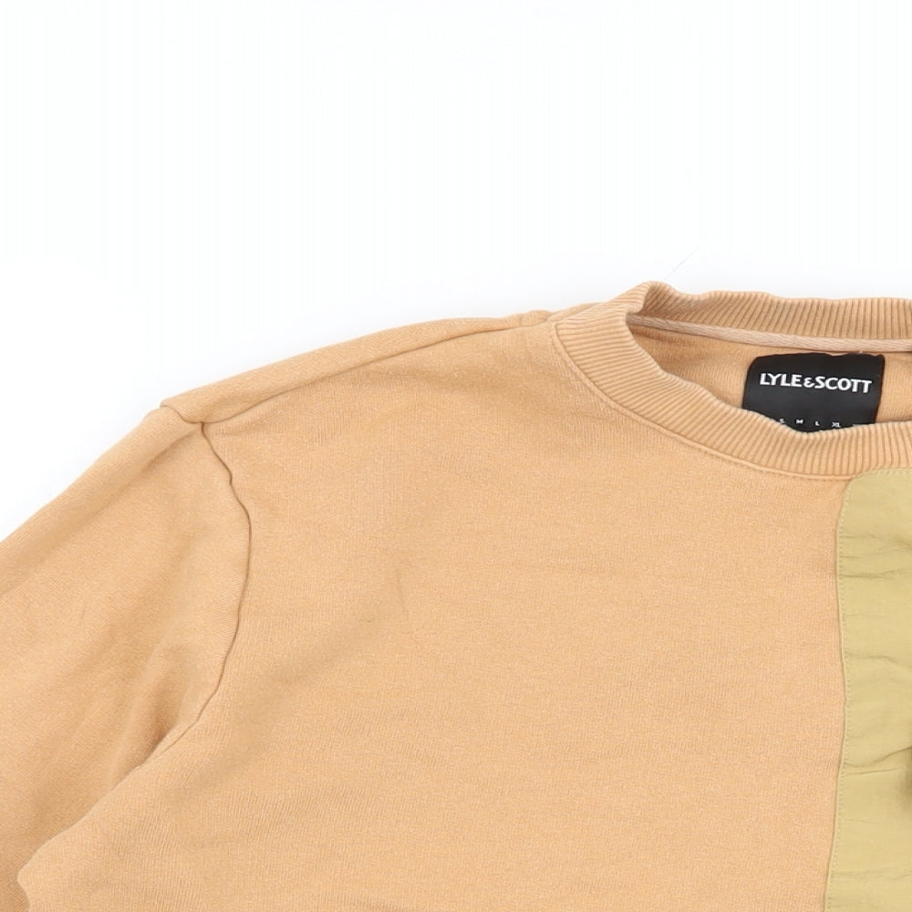 Lyle & Scott Mens Orange Cotton Pullover Sweatshirt Size S