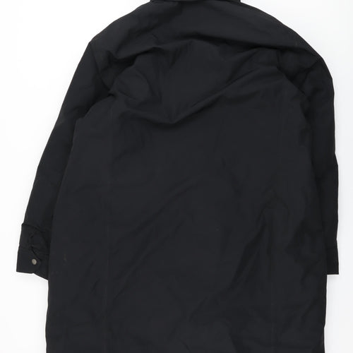 Lands' End Mens Black Overcoat Coat Size XL Zip