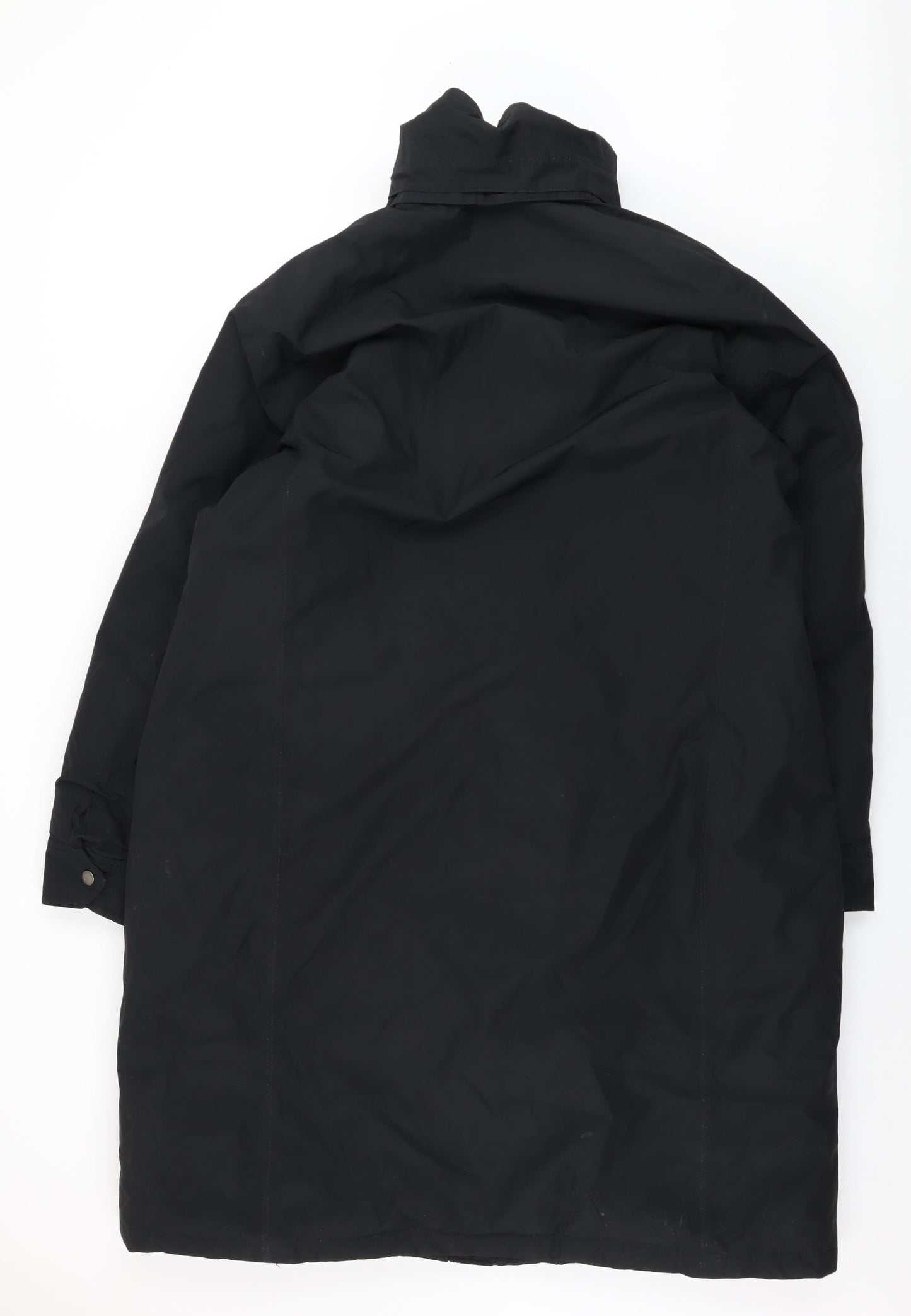 Lands' End Mens Black Overcoat Coat Size XL Zip