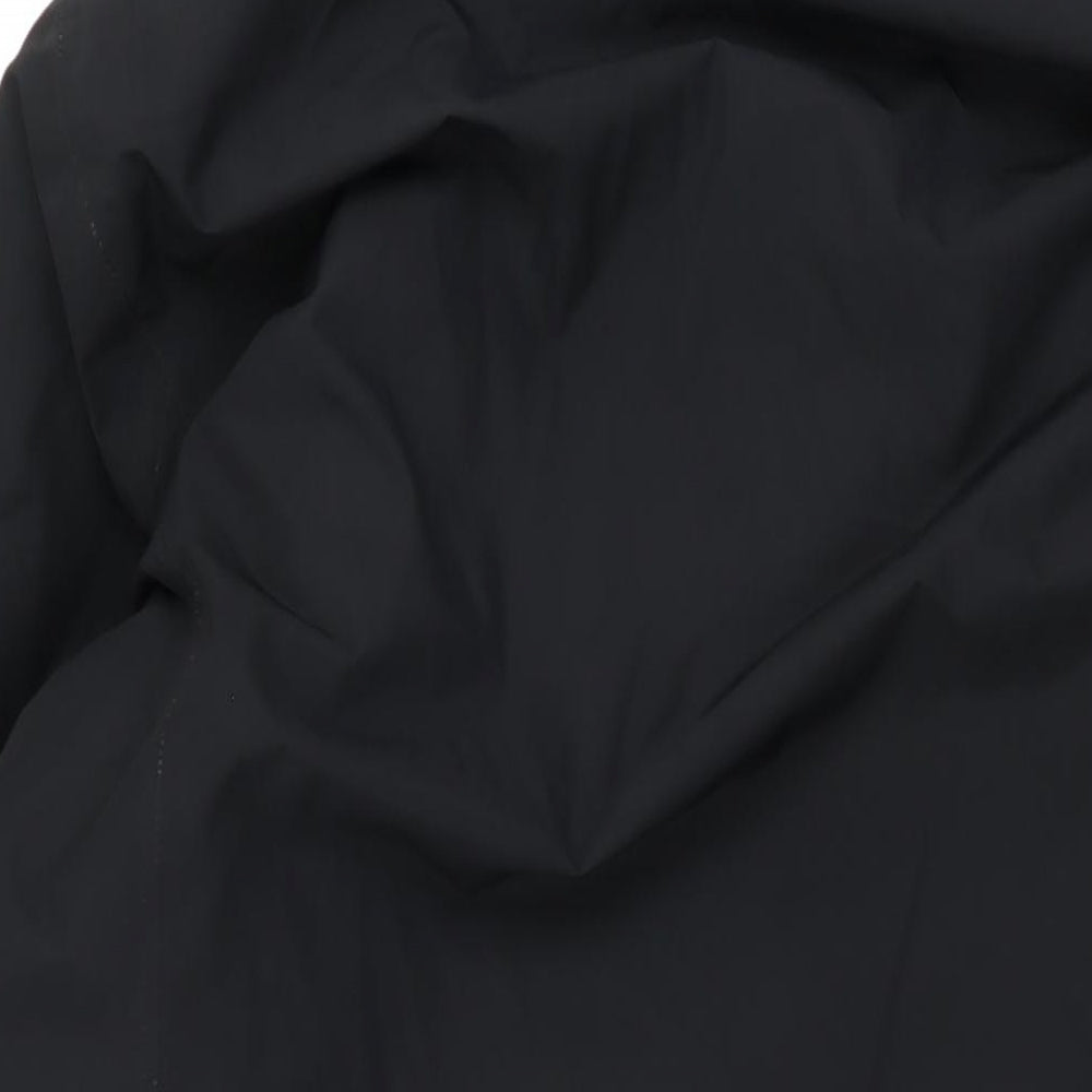 Lands' End Mens Black Overcoat Coat Size XL Zip