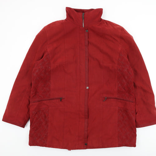 Gelco Womens Red Overcoat Coat Size 20 Zip