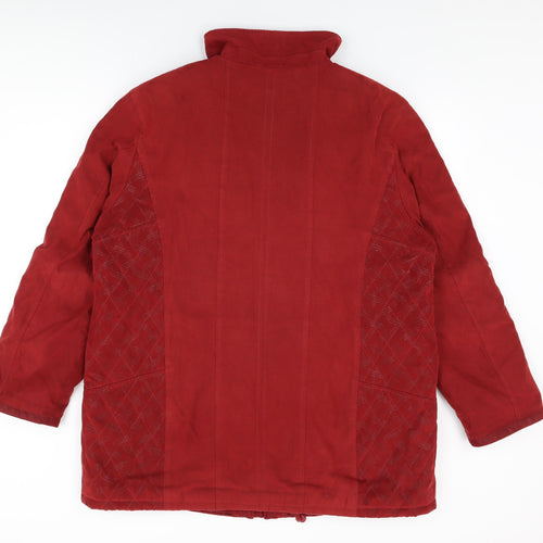 Gelco Womens Red Overcoat Coat Size 20 Zip