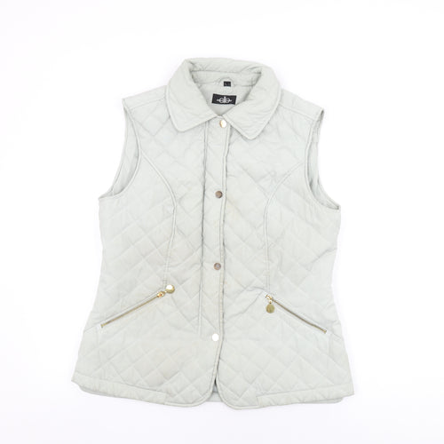 David Barry Womens Green Gilet Coat Size 12 Snap