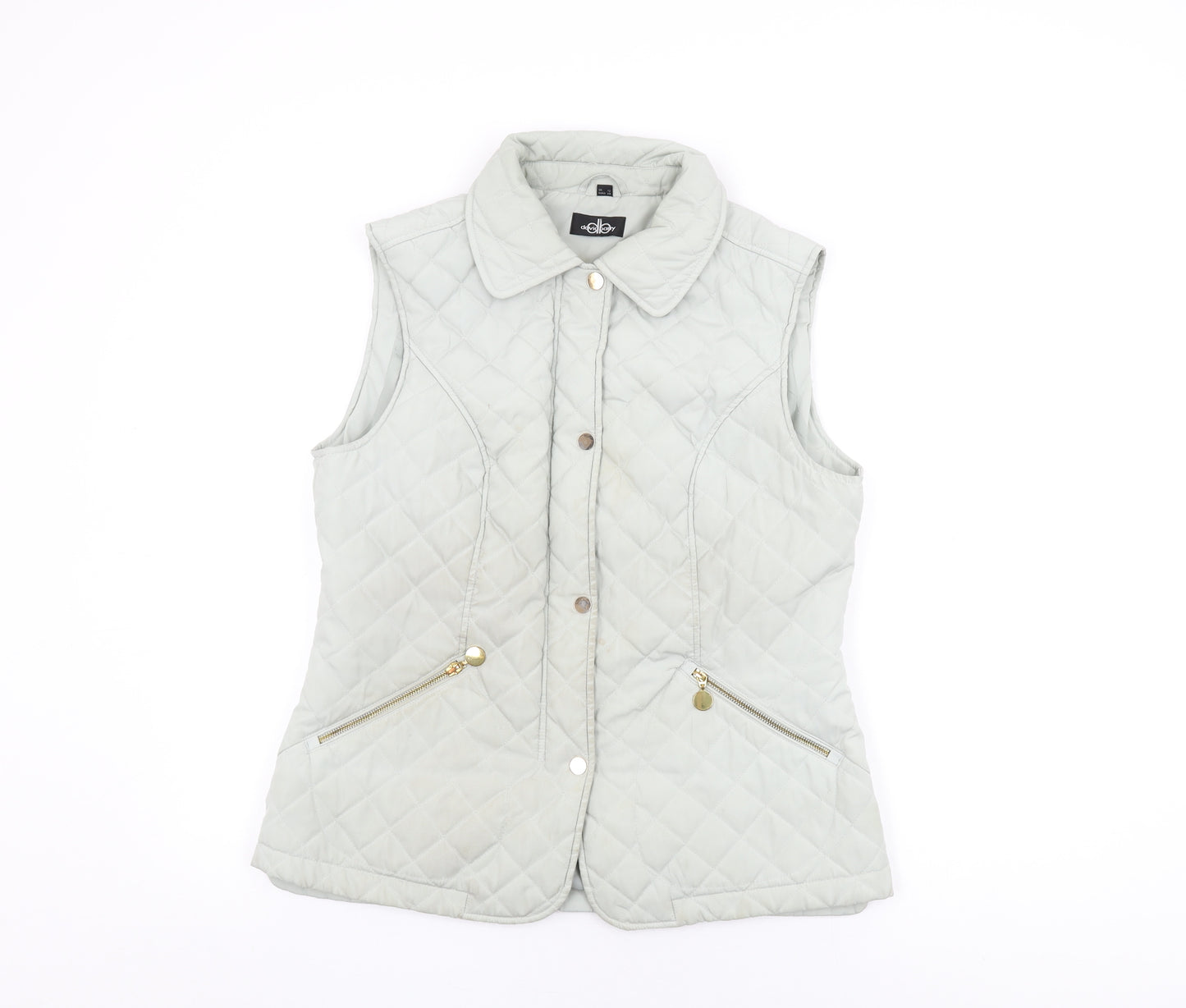 David Barry Womens Green Gilet Coat Size 12 Snap
