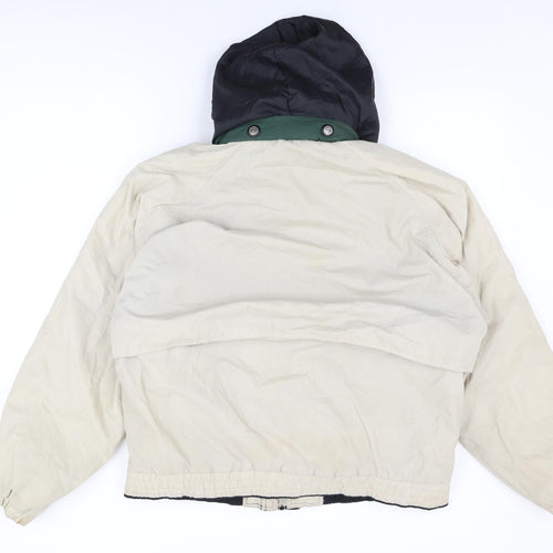 Haggar Mens Beige Bomber Jacket Coat Size M Zip