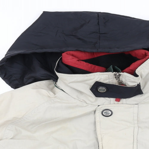 Haggar Mens Beige Bomber Jacket Coat Size M Zip